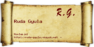 Ruda Gyula névjegykártya